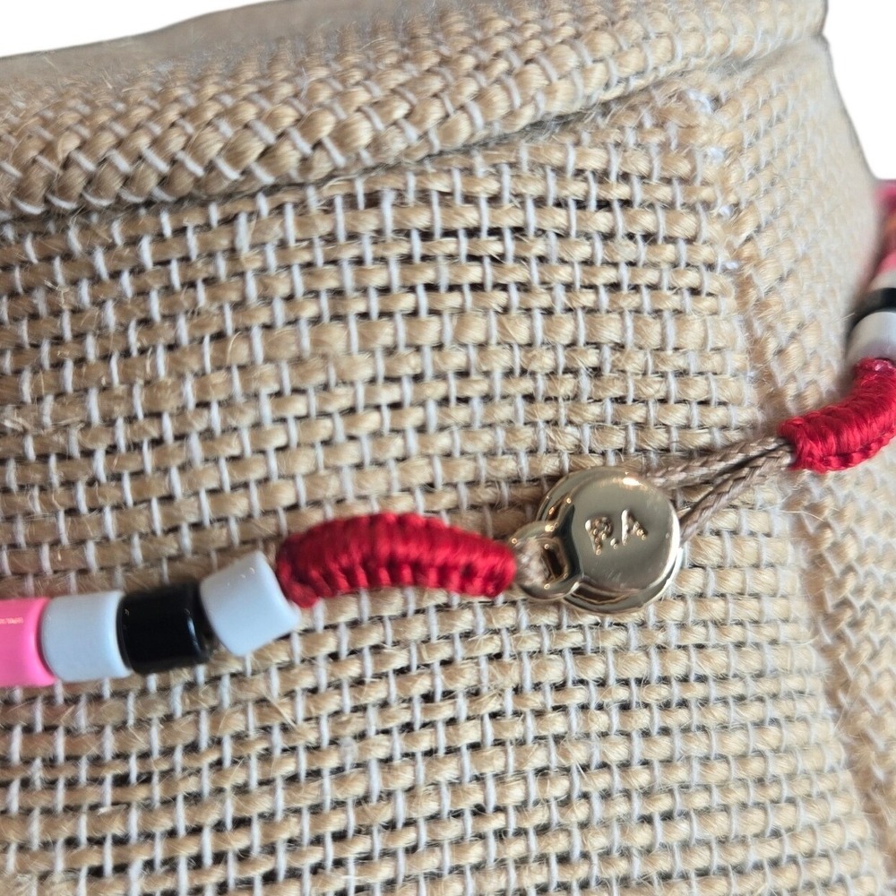 Roxanne Assoulin Beaded Necklace Enamel Pink Red Rainbow Brite Colorful‎ Boho - Picture 4 of 4